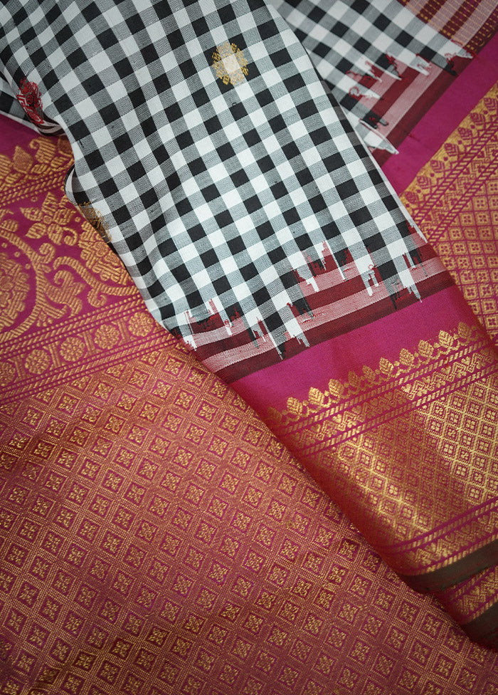 Multicolor Gadwal Pure Silk Saree Without Blouse Piece - Indian Silk House Agencies