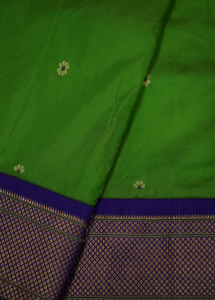 Green Paithani Kanjivaram Silk Saree With Blouse Piece