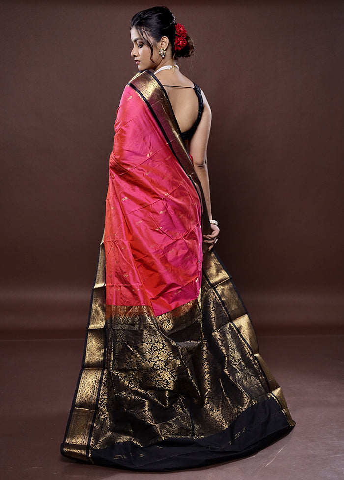 Pink Kanjivaram Silk Saree Without Blouse Piece - Indian Silk House Agencies