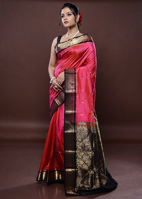 Pink Kanjivaram Silk Saree Without Blouse Piece - Indian Silk House Agencies