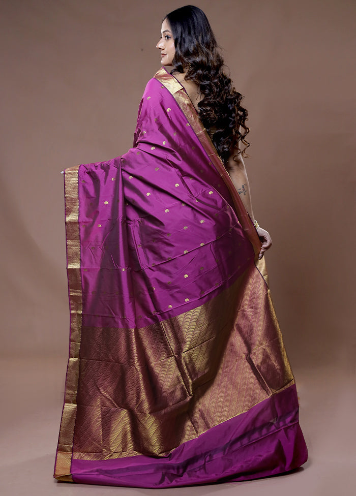 Pink Kanjivaram Silk Saree With Blouse Piece - Indian Silk House Agencies