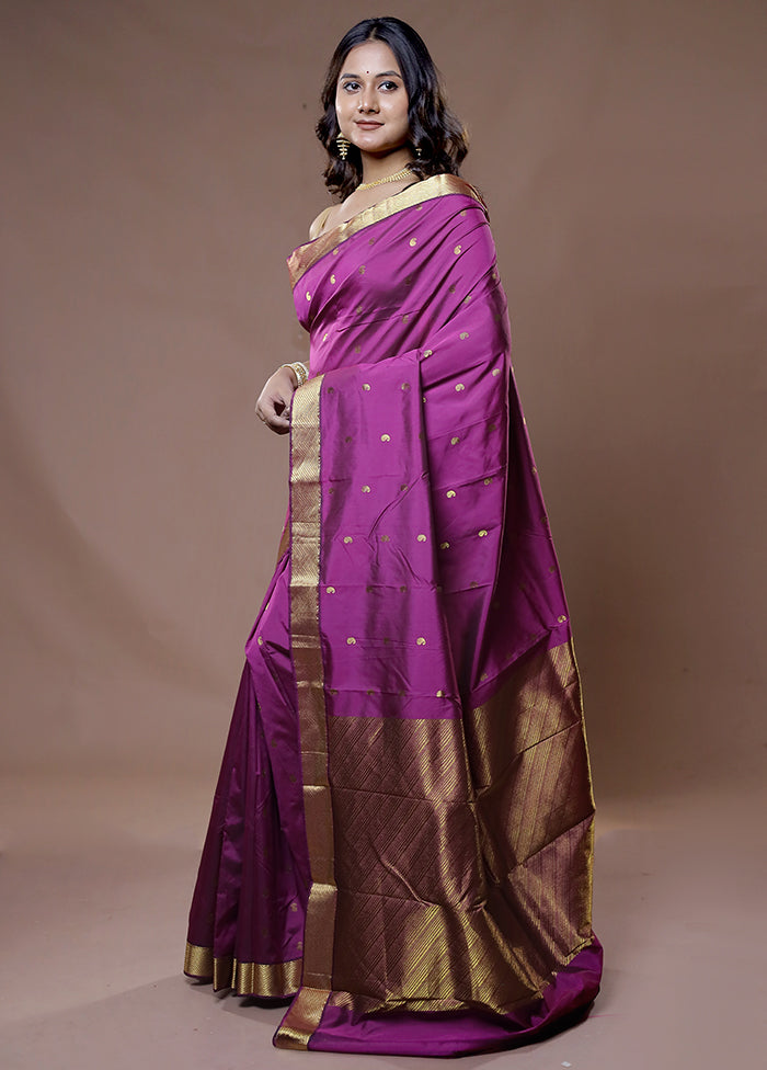 Pink Kanjivaram Silk Saree With Blouse Piece - Indian Silk House Agencies