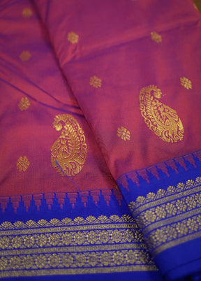 Maroon Kanjivaram Silk Saree With Blouse Piece - Indian Silk House Agencies