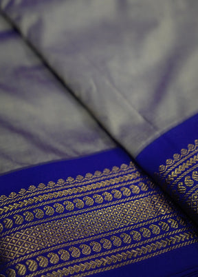 Grey Kanjivaram Silk Saree With Blouse Piece - Indian Silk House Agencies