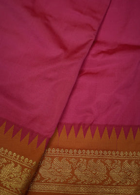 Pink Kanjivaram Silk Saree With Blouse Piece - Indian Silk House Agencies