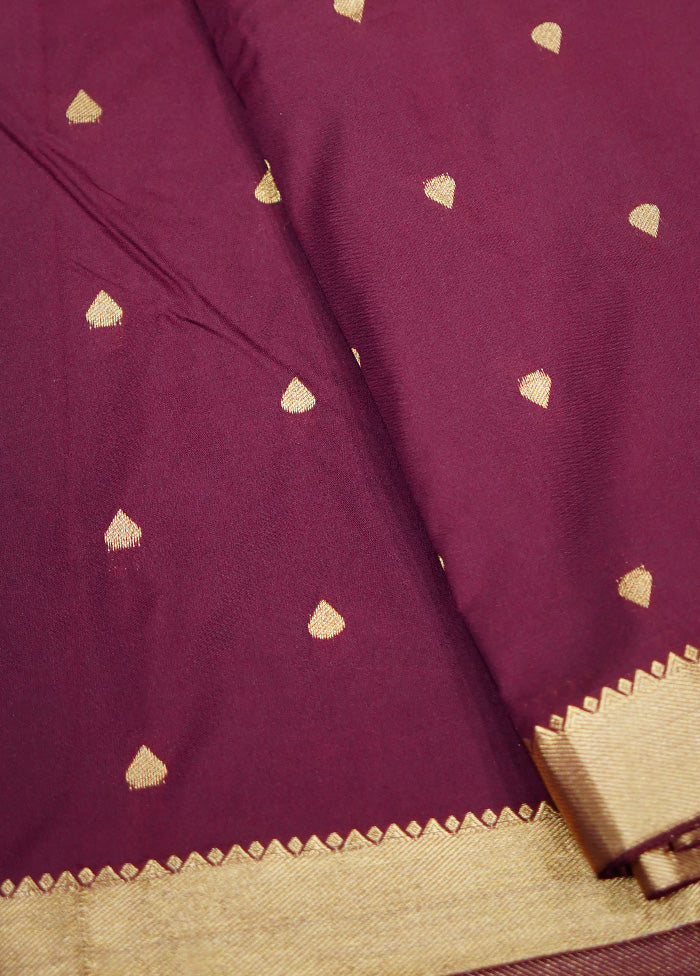 Maroon Kanjivaram Silk Saree Without Blouse Piece