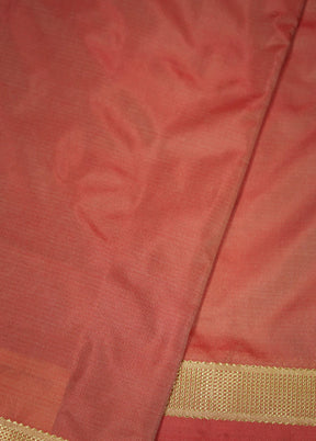 Peach Kanjivaram Silk Saree With Blouse Piece