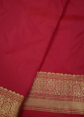 Pink Kanjivaram Silk Saree With Blouse Piece