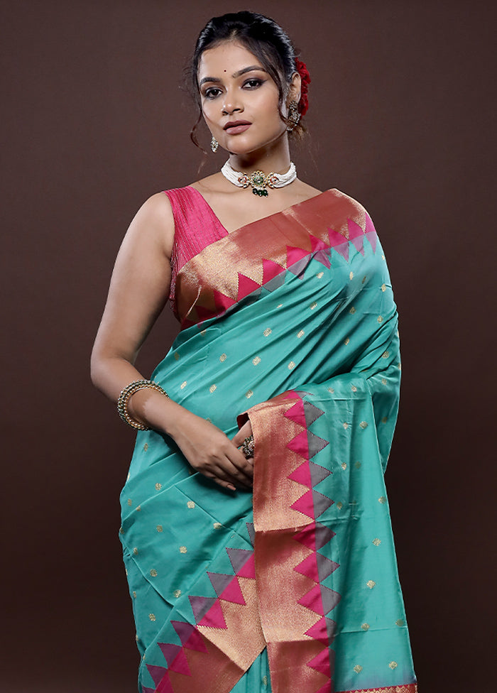 Green Kanjivaram Silk Saree Without Blouse Piece