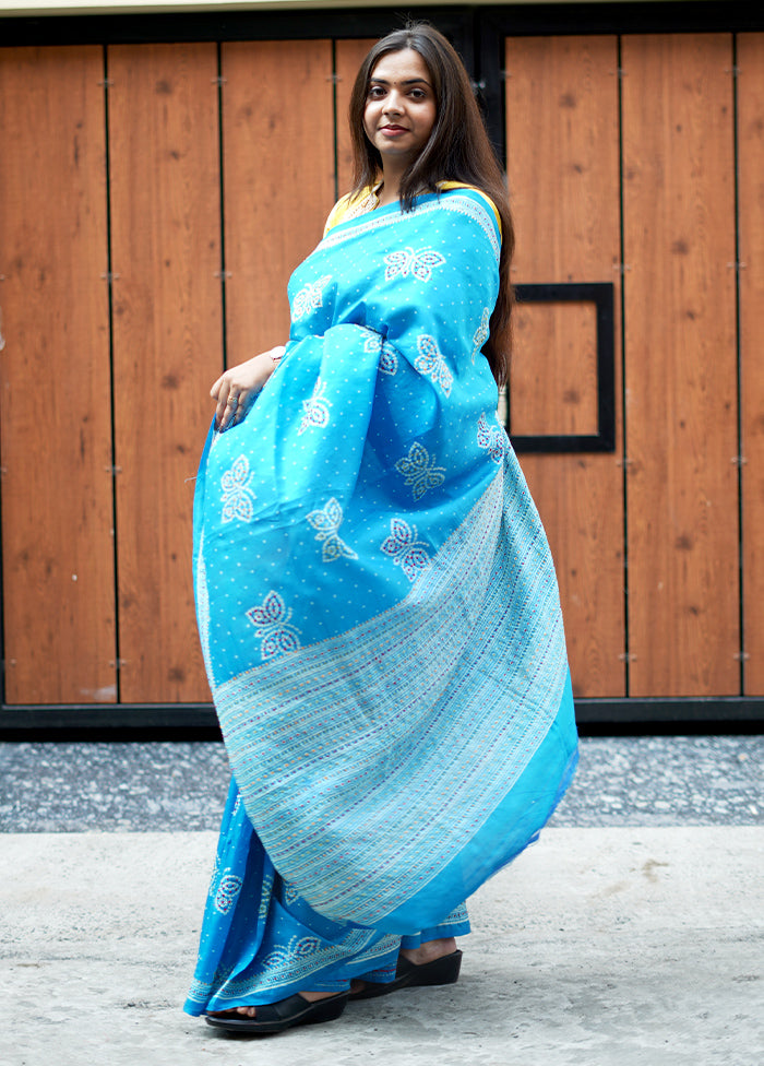 Multicolor Bhagalpuri Silk Saree With Blouse Piece - Indian Silk House Agencies