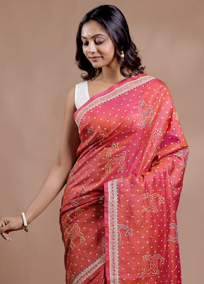 Multicolor Bishnupuri Stitch Saree With Blouse Piece - Indian Silk House Agencies