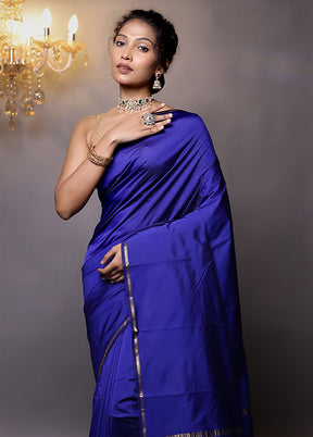 Blue Kanjivaram Silk Saree With Blouse Piece - Indian Silk House Agencies