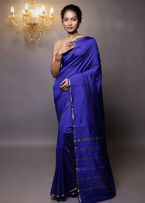 Blue Kanjivaram Silk Saree With Blouse Piece - Indian Silk House Agencies