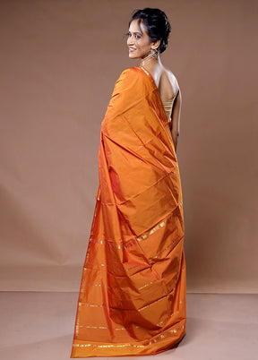 Brown Kanjivaram Silk Saree With Blouse Piece - Indian Silk House Agencies