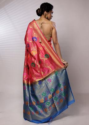 Pink Dupion Silk Saree With Blouse Piece - Indian Silk House Agencies