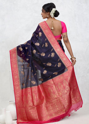 Blue Tissue Silk Saree With Blouse Piece - Indian Silk House Agencies