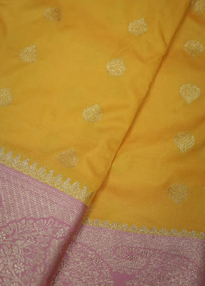 Yellow Kanjivaram Silk Saree With Blouse Piece - Indian Silk House Agencies