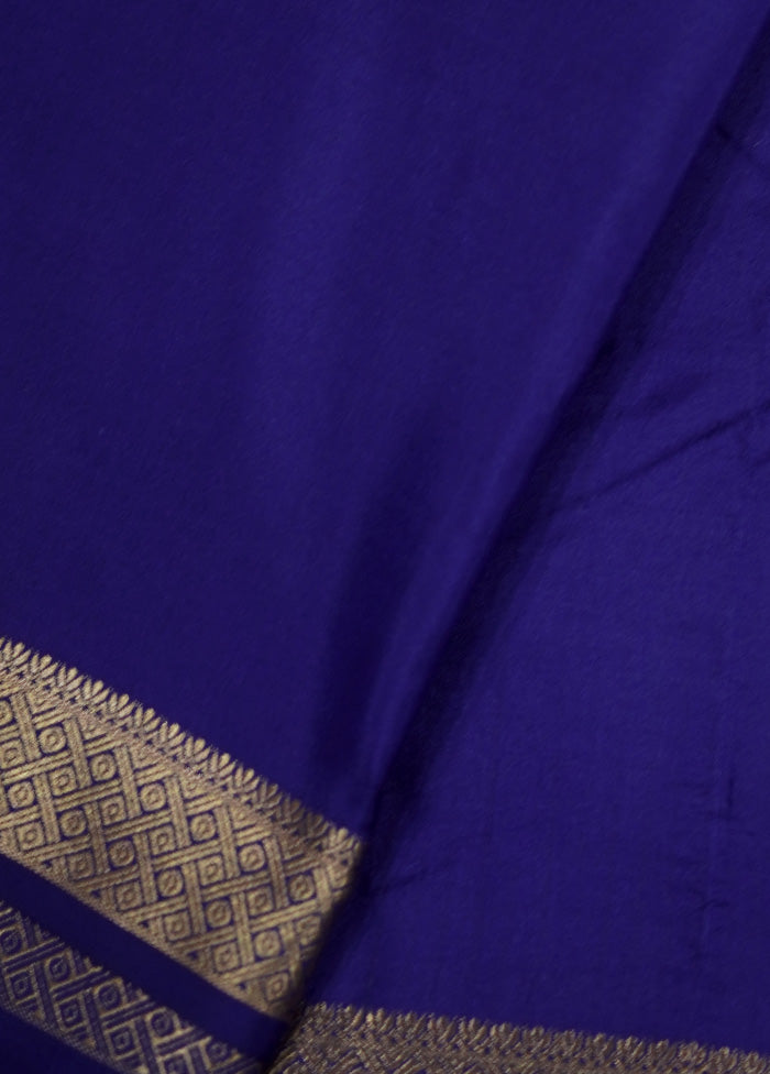 Blue Kanjivaram Pure Silk Saree With Blouse Piece