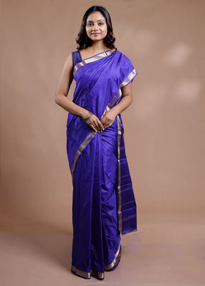 Blue Kanjivaram Pure Silk Saree With Blouse Piece - Indian Silk House Agencies