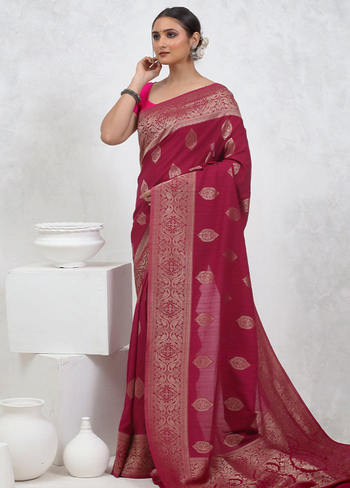 Pink Georgette Saree With Blouse Piece