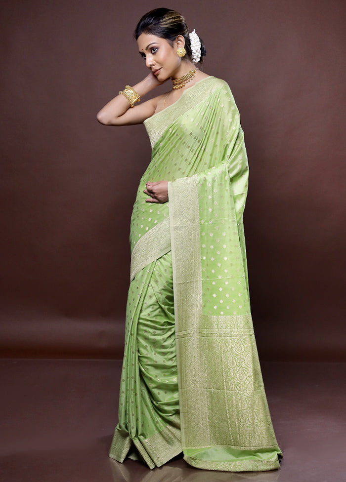 Green Georgette Saree Without Blouse Piece - Indian Silk House Agencies