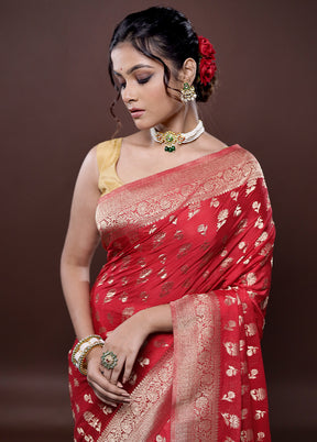 Pink Georgette Saree Without Blouse Piece - Indian Silk House Agencies