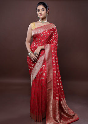 Pink Georgette Saree Without Blouse Piece - Indian Silk House Agencies