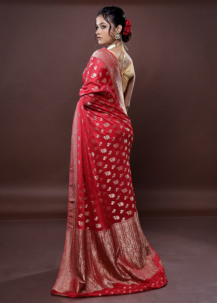 Pink Georgette Saree Without Blouse Piece - Indian Silk House Agencies