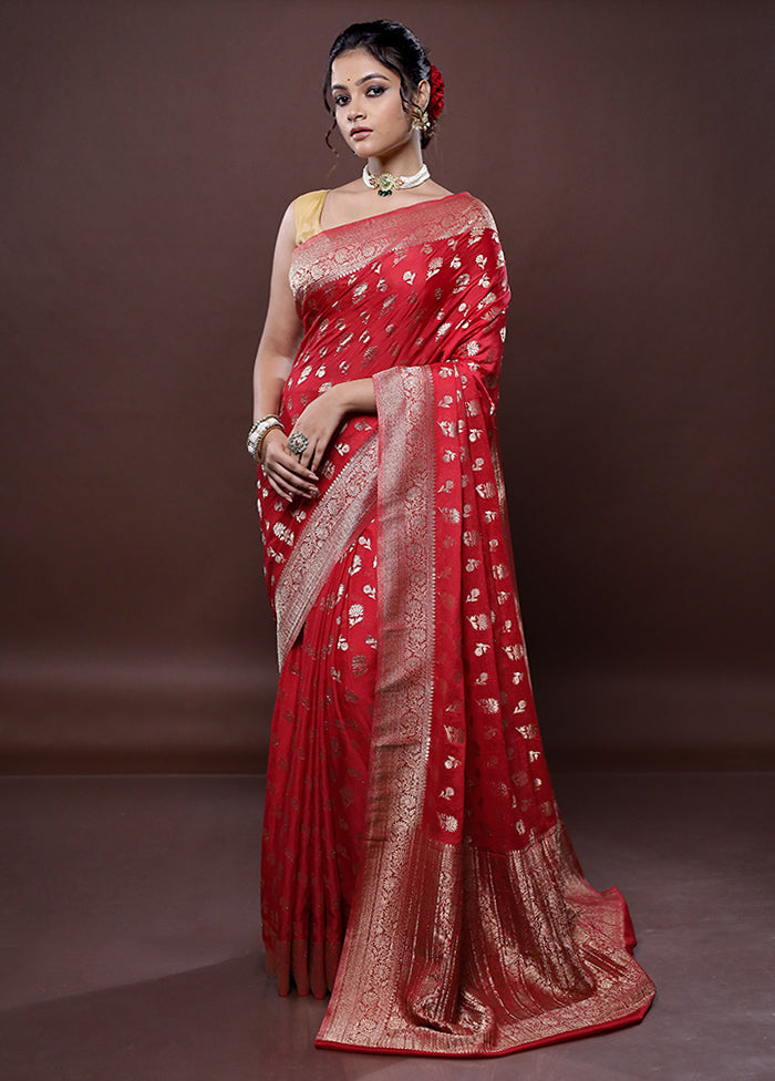 Pink Georgette Saree Without Blouse Piece - Indian Silk House Agencies