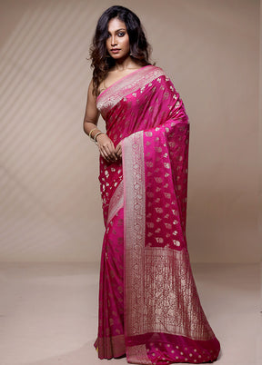 Pink Georgette Saree Without Blouse Piece - Indian Silk House Agencies