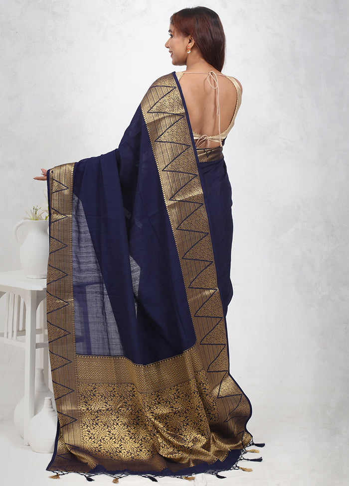 Black Dupion Silk Saree Without Blouse Piece - Indian Silk House Agencies