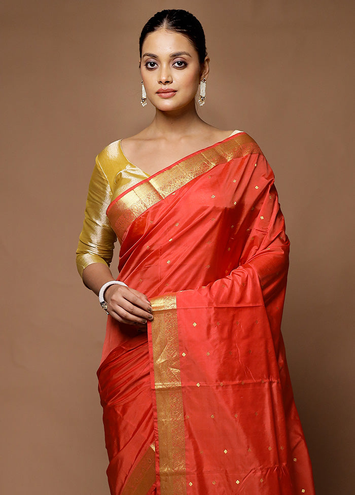 Pink  Kanjivaram Silk Saree With Blouse Piece