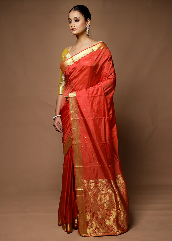 Pink  Kanjivaram Silk Saree With Blouse Piece