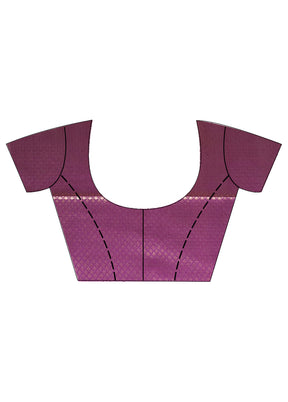 Purple Cotton Saree With Blouse Piece - Indian Silk House Agencies