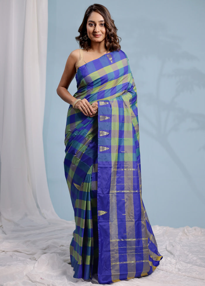 Green Kanjivaram Silk Saree With Blouse Piece - Indian Silk House Agencies