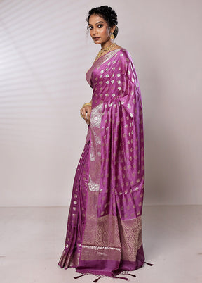 Purple Cotton Saree With Blouse Piece - Indian Silk House Agencies