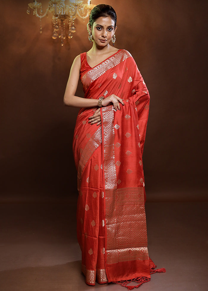 Pink Cotton Saree With Blouse Piece