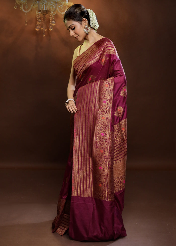 Pink Dupion Silk Saree With Blouse Piece