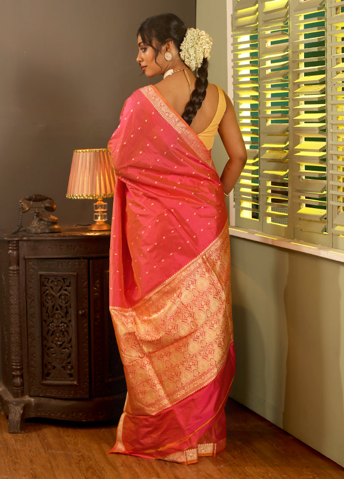 Orange Katan Silk Saree With Blouse Piece - Indian Silk House Agencies