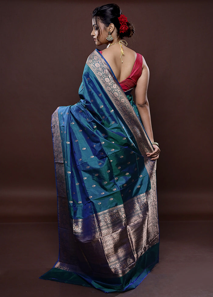 Green Katan Pure Silk Saree Without Blouse Piece - Indian Silk House Agencies
