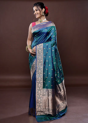 Green Katan Pure Silk Saree Without Blouse Piece - Indian Silk House Agencies