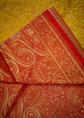 Yellow Jamewar Banarasi Pure Silk Saree With Blouse Piece - Indian Silk House Agencies