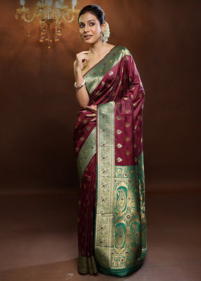 Pink Dupion Silk Saree With Blouse Piece