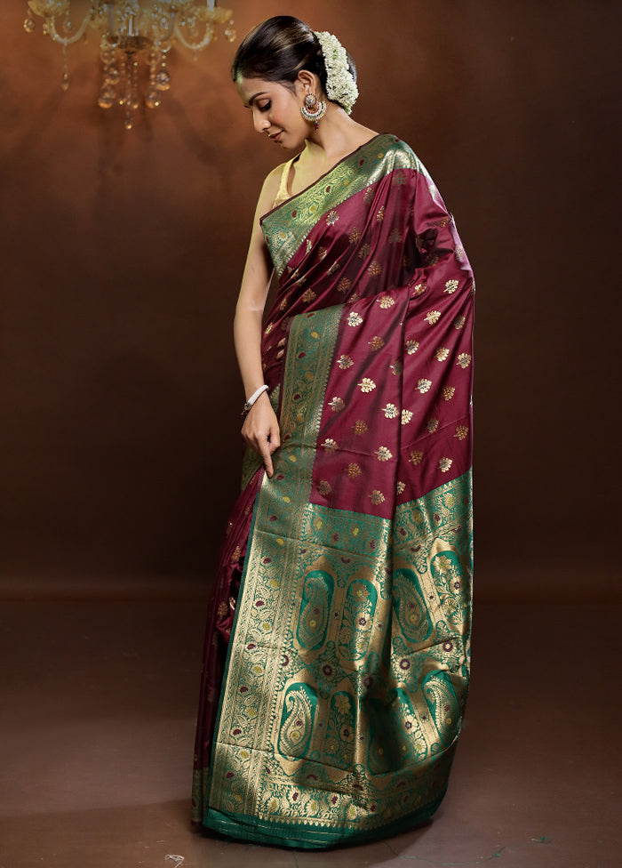 Pink Dupion Silk Saree With Blouse Piece