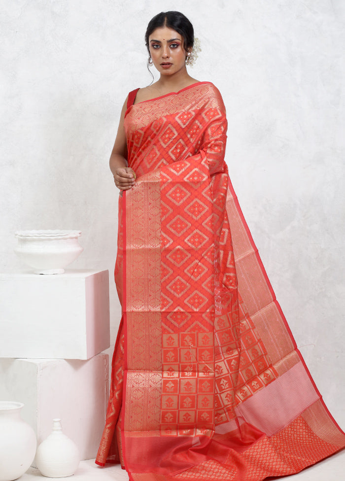 Pink Kota Cotton Saree With Blouse Piece - Indian Silk House Agencies