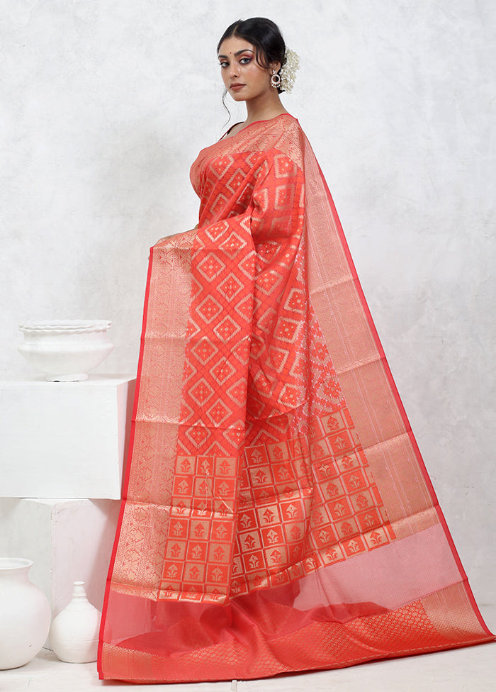 Pink Kota Cotton Saree With Blouse Piece - Indian Silk House Agencies