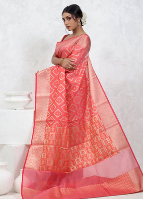 Pink Kota Cotton Saree With Blouse Piece