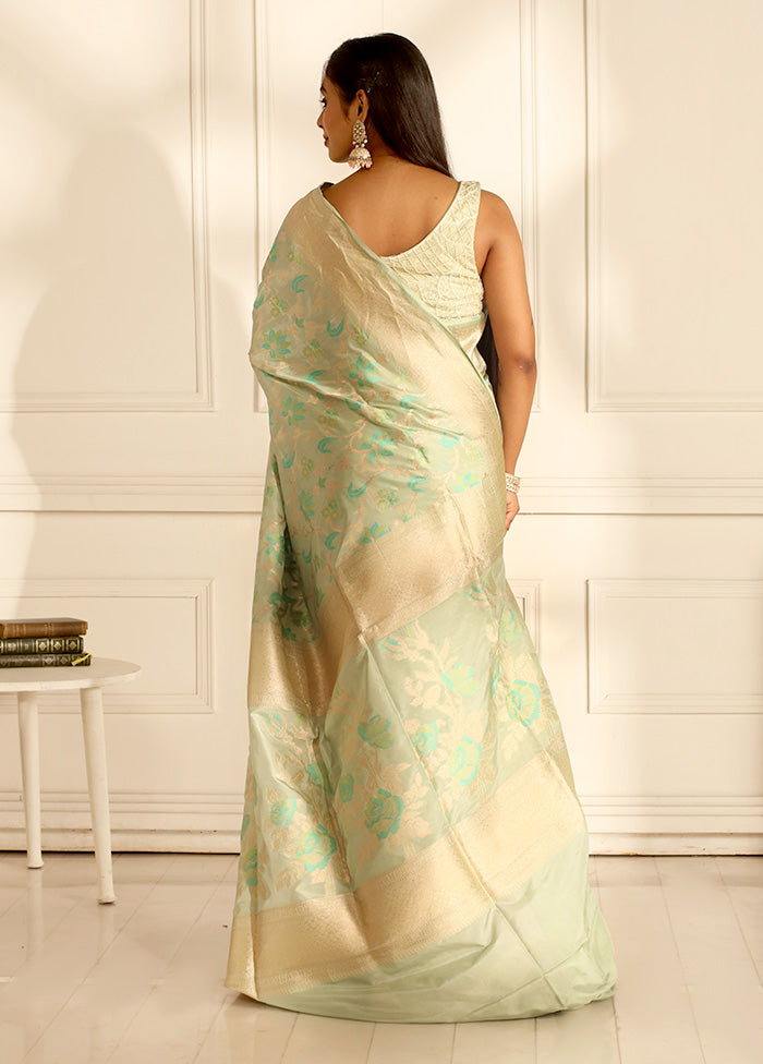 Green Katan Pure Silk Saree With Blouse Piece