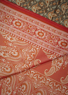 Brown Jamewar Banarasi Silk Saree Without Blouse Piece - Indian Silk House Agencies