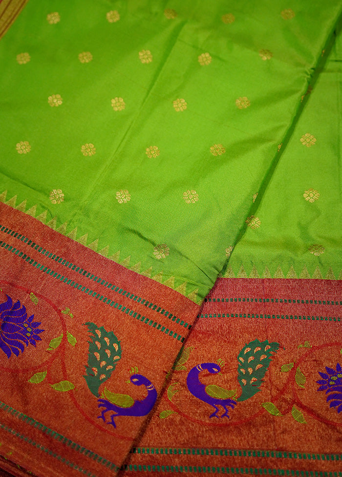 Green Kanjivaram Pure Silk Saree Without Blouse Piece
